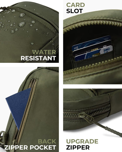 Small Sling Bag for Women and Men, Crossbody Bags Trendy Fanny Packs Chest Bag with Extended Strap