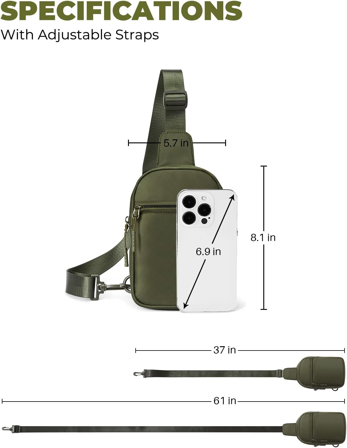 Small Sling Bag for Women and Men, Crossbody Bags Trendy Fanny Packs Chest Bag with Extended Strap