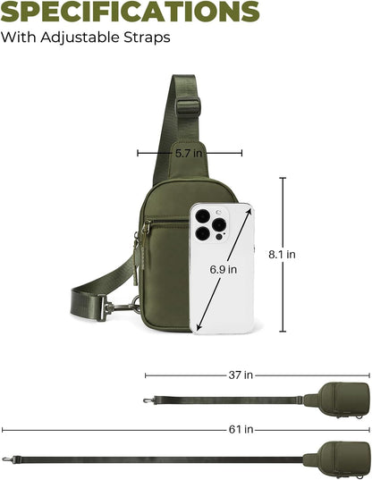 Small Sling Bag for Women and Men, Crossbody Bags Trendy Fanny Packs Chest Bag with Extended Strap