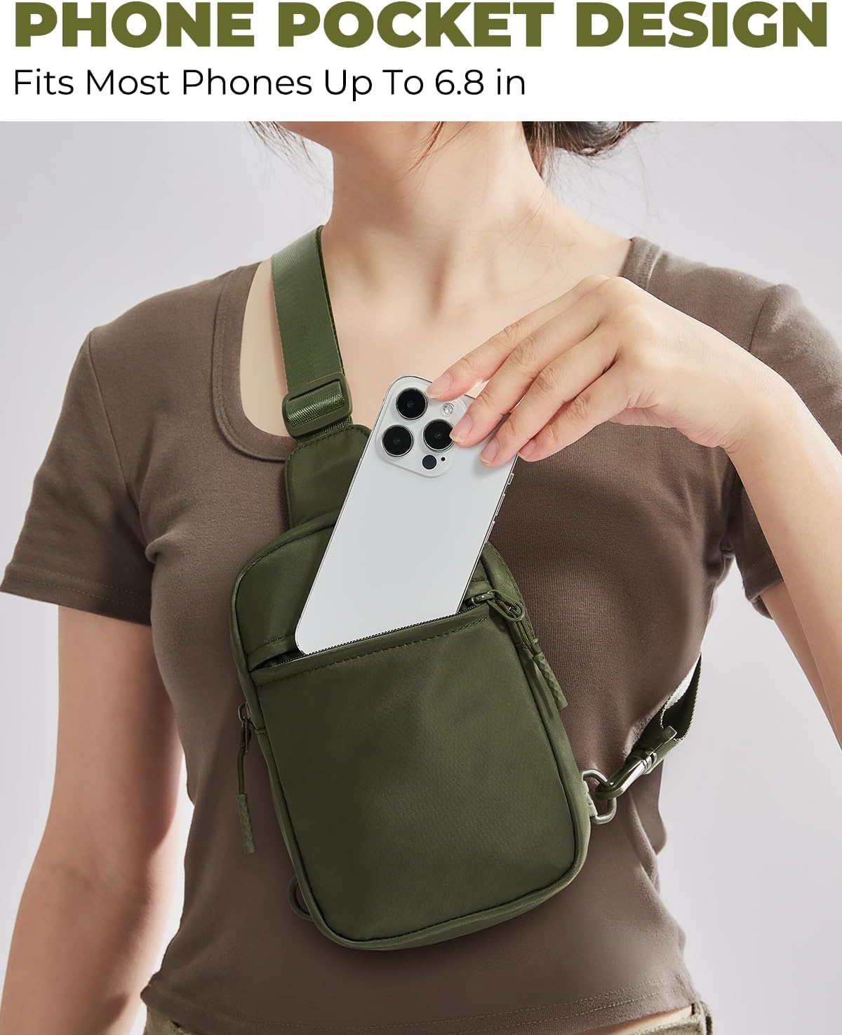Small Sling Bag for Women and Men, Crossbody Bags Trendy Fanny Packs Chest Bag with Extended Strap