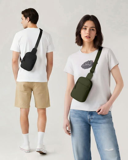 Small Sling Bag for Women and Men, Crossbody Bags Trendy Fanny Packs Chest Bag with Extended Strap