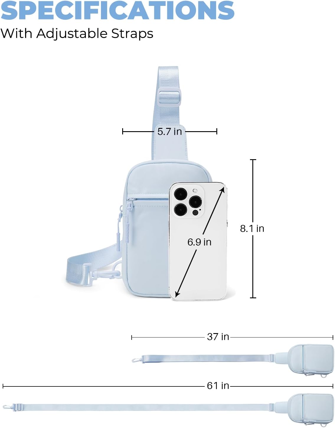 Small Sling Bag for Women and Men, Crossbody Bags Trendy Fanny Packs Chest Bag with Extended Strap
