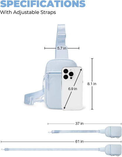 Small Sling Bag for Women and Men, Crossbody Bags Trendy Fanny Packs Chest Bag with Extended Strap