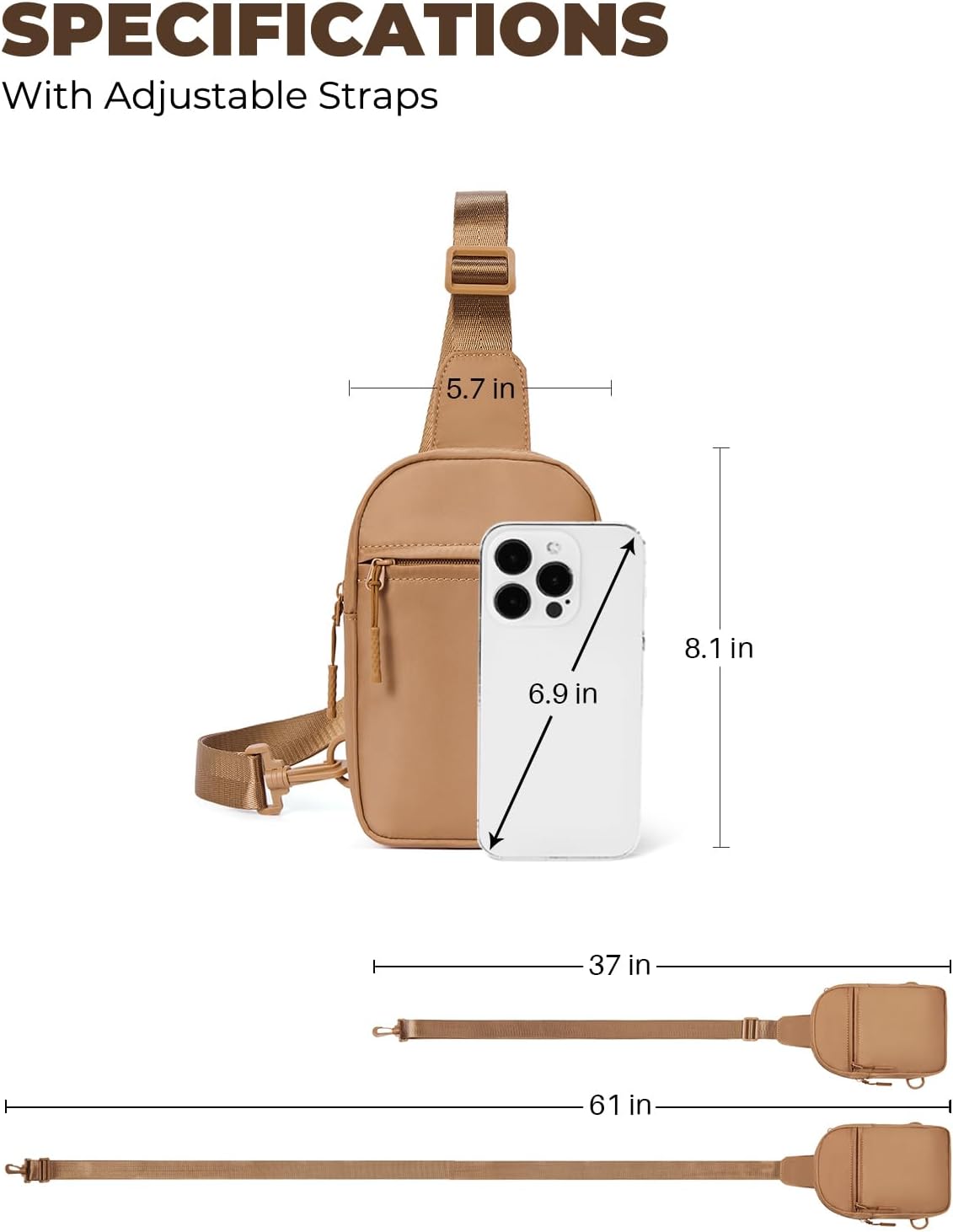 Small Sling Bag for Women and Men, Crossbody Bags Trendy Fanny Packs Chest Bag with Extended Strap