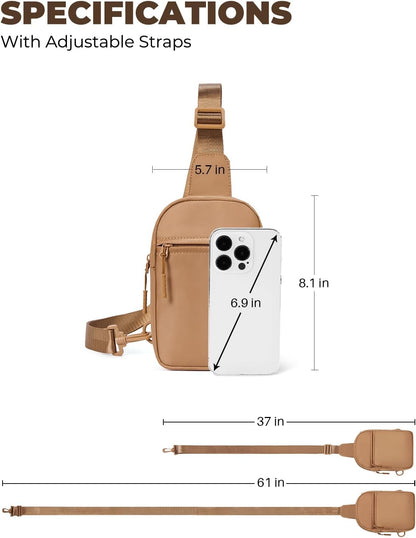 Small Sling Bag for Women and Men, Crossbody Bags Trendy Fanny Packs Chest Bag with Extended Strap