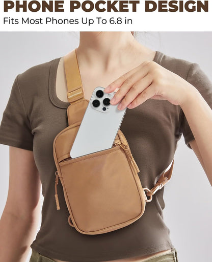 Small Sling Bag for Women and Men, Crossbody Bags Trendy Fanny Packs Chest Bag with Extended Strap