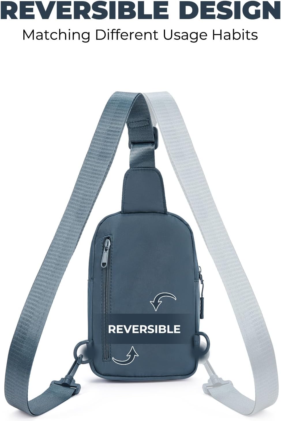 Small Sling Bag for Women and Men, Crossbody Bags Trendy Fanny Packs Chest Bag with Extended Strap
