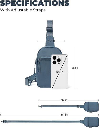 Small Sling Bag for Women and Men, Crossbody Bags Trendy Fanny Packs Chest Bag with Extended Strap