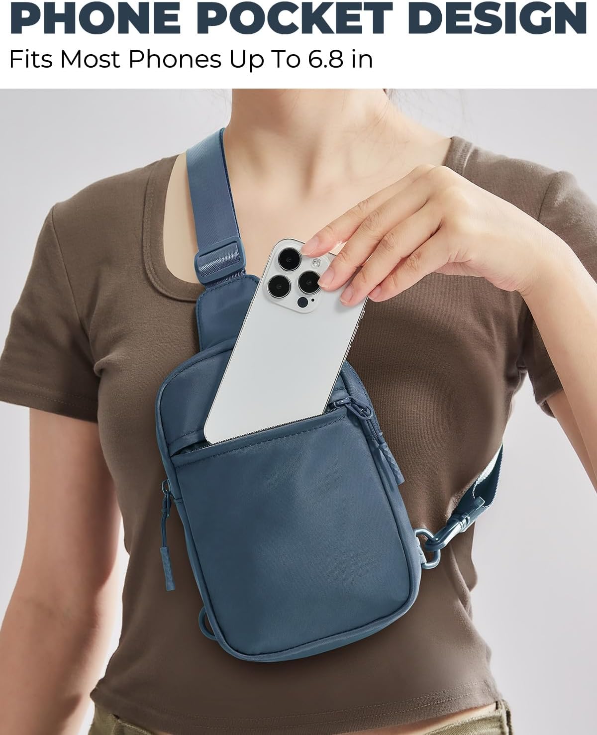 Small Sling Bag for Women and Men, Crossbody Bags Trendy Fanny Packs Chest Bag with Extended Strap