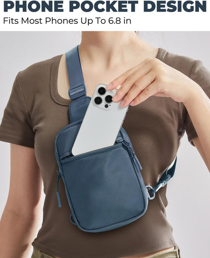 Small Sling Bag for Women and Men, Crossbody Bags Trendy Fanny Packs Chest Bag with Extended Strap