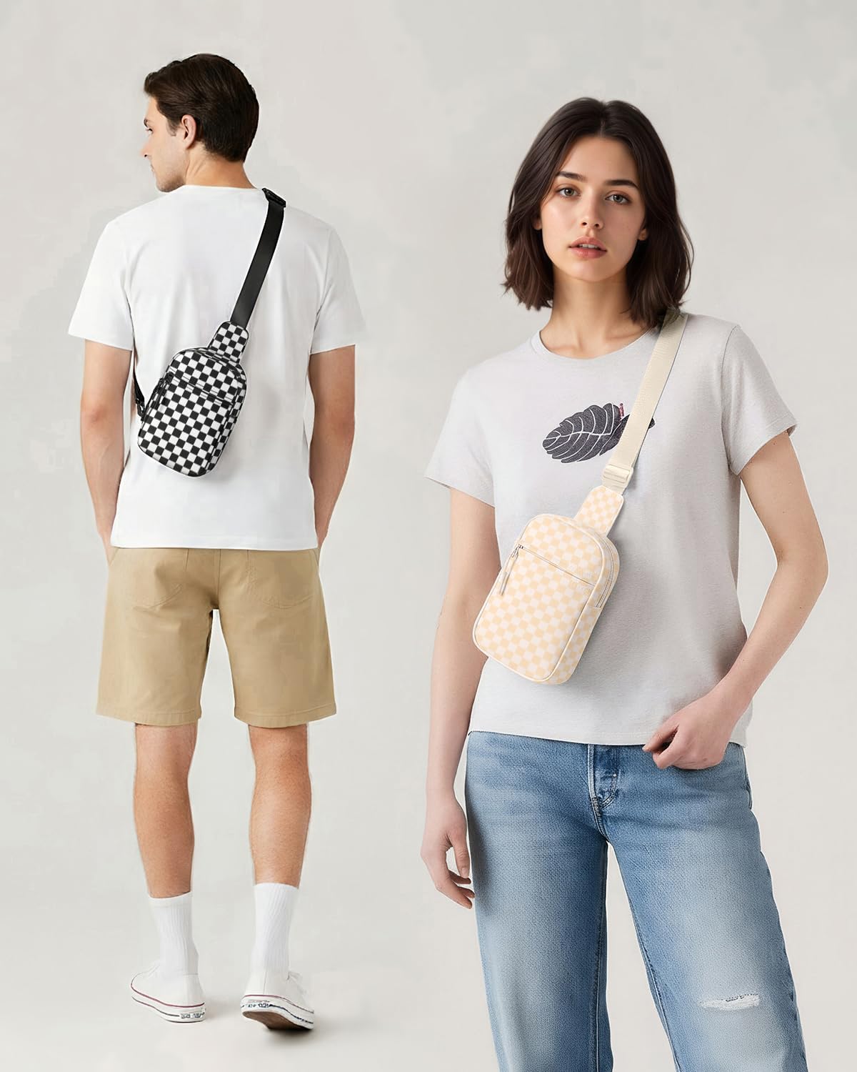 Small Sling Bag for Women and Men, Crossbody Bags Trendy Fanny Packs Chest Bag with Extended Strap