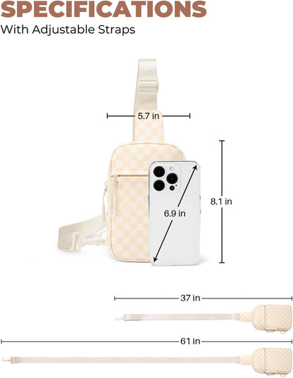Small Sling Bag for Women and Men, Crossbody Bags Trendy Fanny Packs Chest Bag with Extended Strap