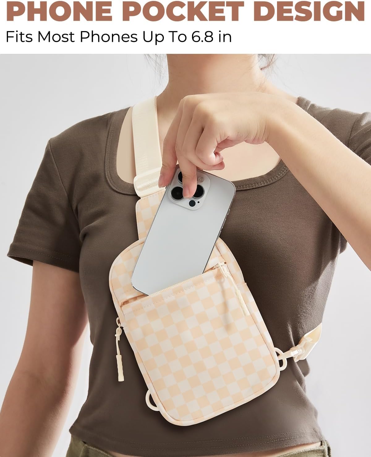 Small Sling Bag for Women and Men, Crossbody Bags Trendy Fanny Packs Chest Bag with Extended Strap