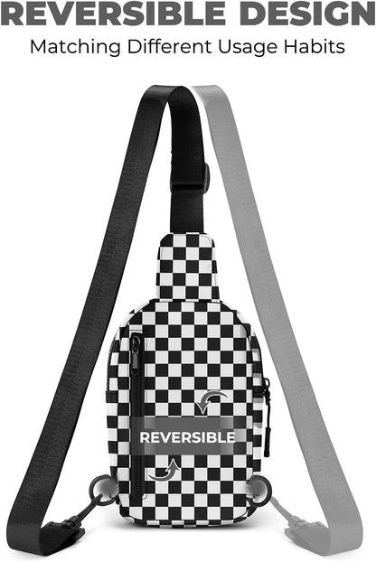 Small Sling Bag for Women and Men, Crossbody Bags Trendy Fanny Packs Chest Bag with Extended Strap