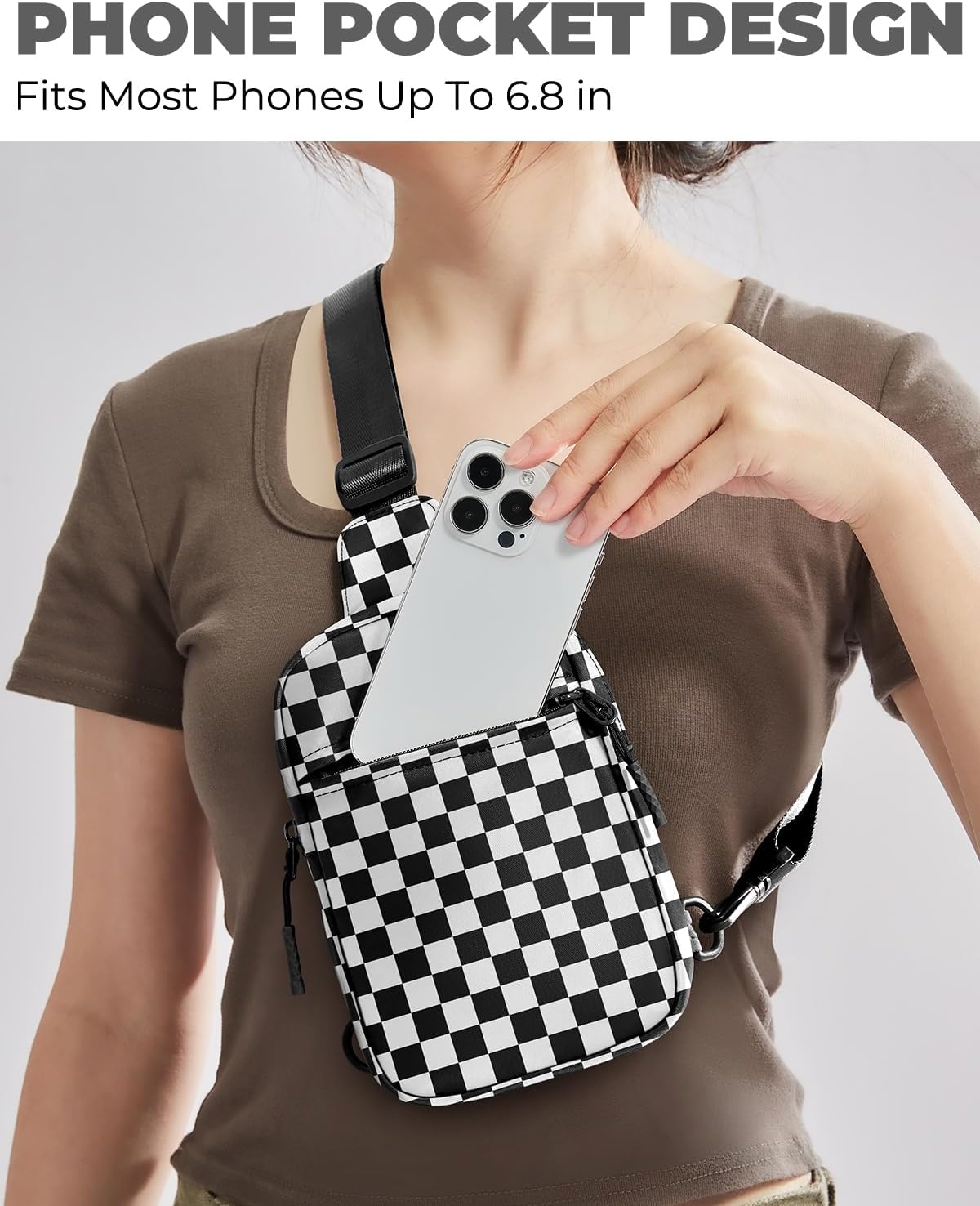 Small Sling Bag for Women and Men, Crossbody Bags Trendy Fanny Packs Chest Bag with Extended Strap