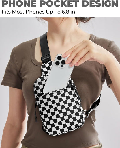 Small Sling Bag for Women and Men, Crossbody Bags Trendy Fanny Packs Chest Bag with Extended Strap