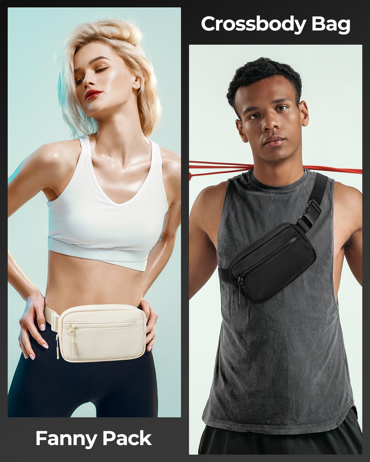 Small Sling Bag for Women and Men, Crossbody Bags Trendy Fanny Packs Chest Bag with Extended Strap
