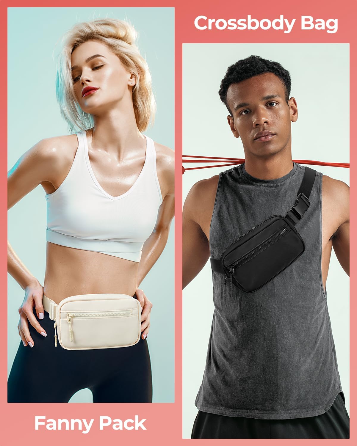 Small Sling Bag for Women and Men, Crossbody Bags Trendy Fanny Packs Chest Bag with Extended Strap