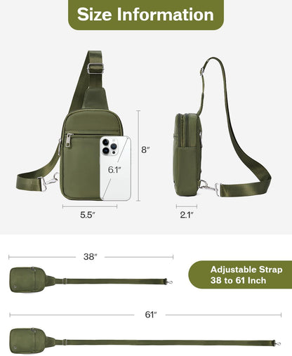 Small Sling Bag for Women and Men, Crossbody Bags Trendy Fanny Packs Chest Bag with Extended Strap