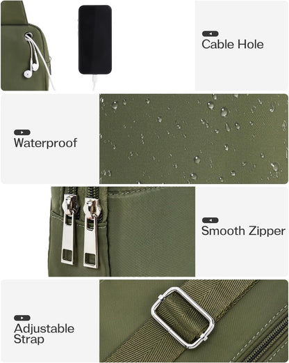 Small Sling Bag for Women and Men, Crossbody Bags Trendy Fanny Packs Chest Bag with Extended Strap