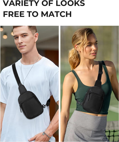 Small Sling Bag for Women and Men, Crossbody Bags Trendy Fanny Packs Chest Bag with Extended Strap