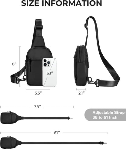 Small Sling Bag for Women and Men, Crossbody Bags Trendy Fanny Packs Chest Bag with Extended Strap