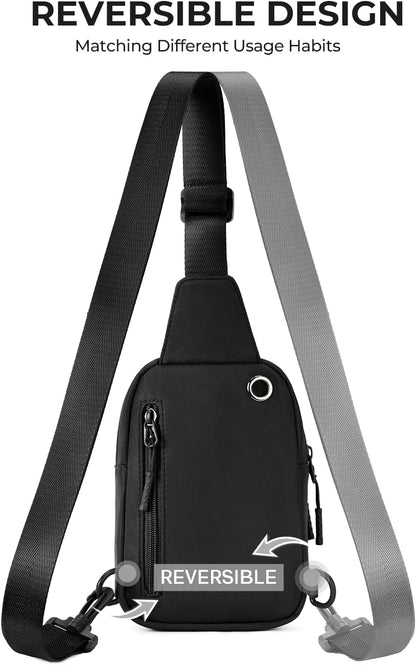 Small Sling Bag for Women and Men, Crossbody Bags Trendy Fanny Packs Chest Bag with Extended Strap