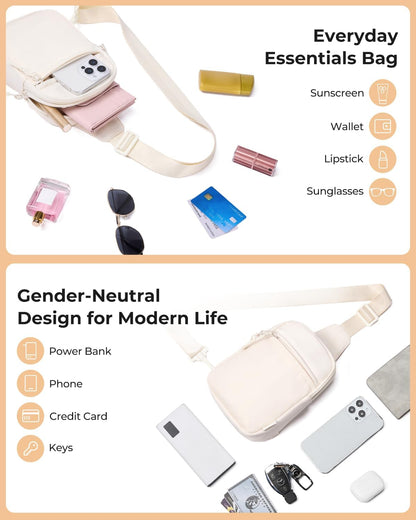 Small Sling Bag for Women and Men, Crossbody Bags Trendy Fanny Packs Chest Bag with Extended Strap