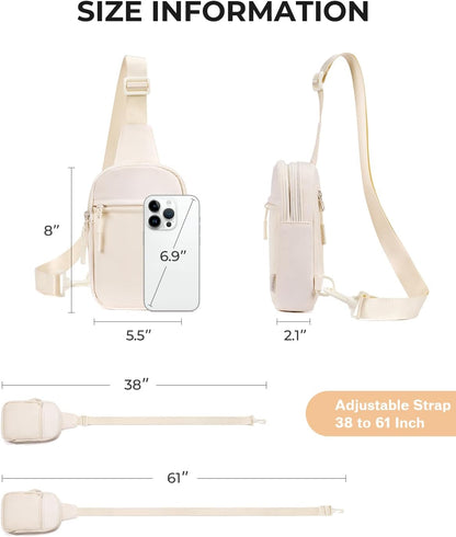 Small Sling Bag for Women and Men, Crossbody Bags Trendy Fanny Packs Chest Bag with Extended Strap