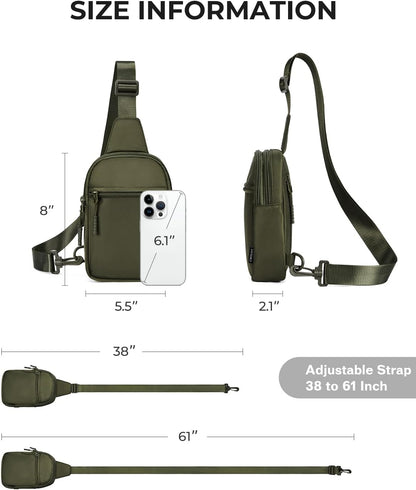 Small Sling Bag for Women and Men, Crossbody Bags Trendy Fanny Packs Chest Bag with Extended Strap