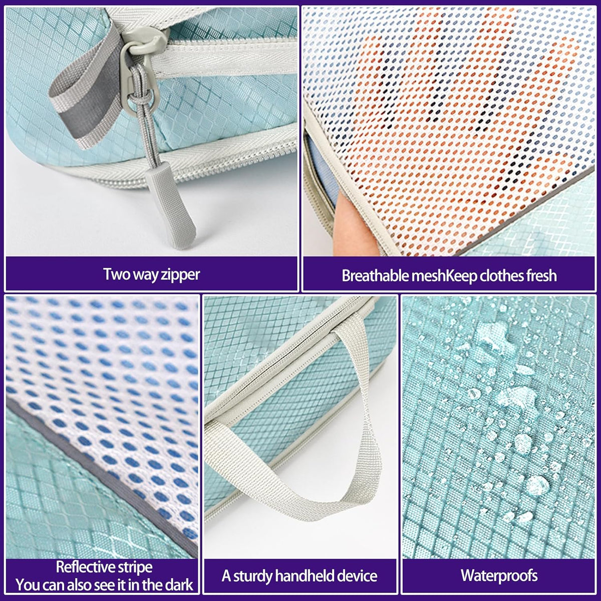 Compression Packing Cubes for Suitcases 6 Set Travel Luggage Organizer Packing For Storage Clothes Shoes