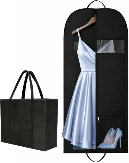 Long Garment Bag for Men, Foldable Coat Travel Bag with Shoe Pocket | Store winter coats, jackets and suits with a foldable garment bag featuring shoe storage for travel, closets and trips