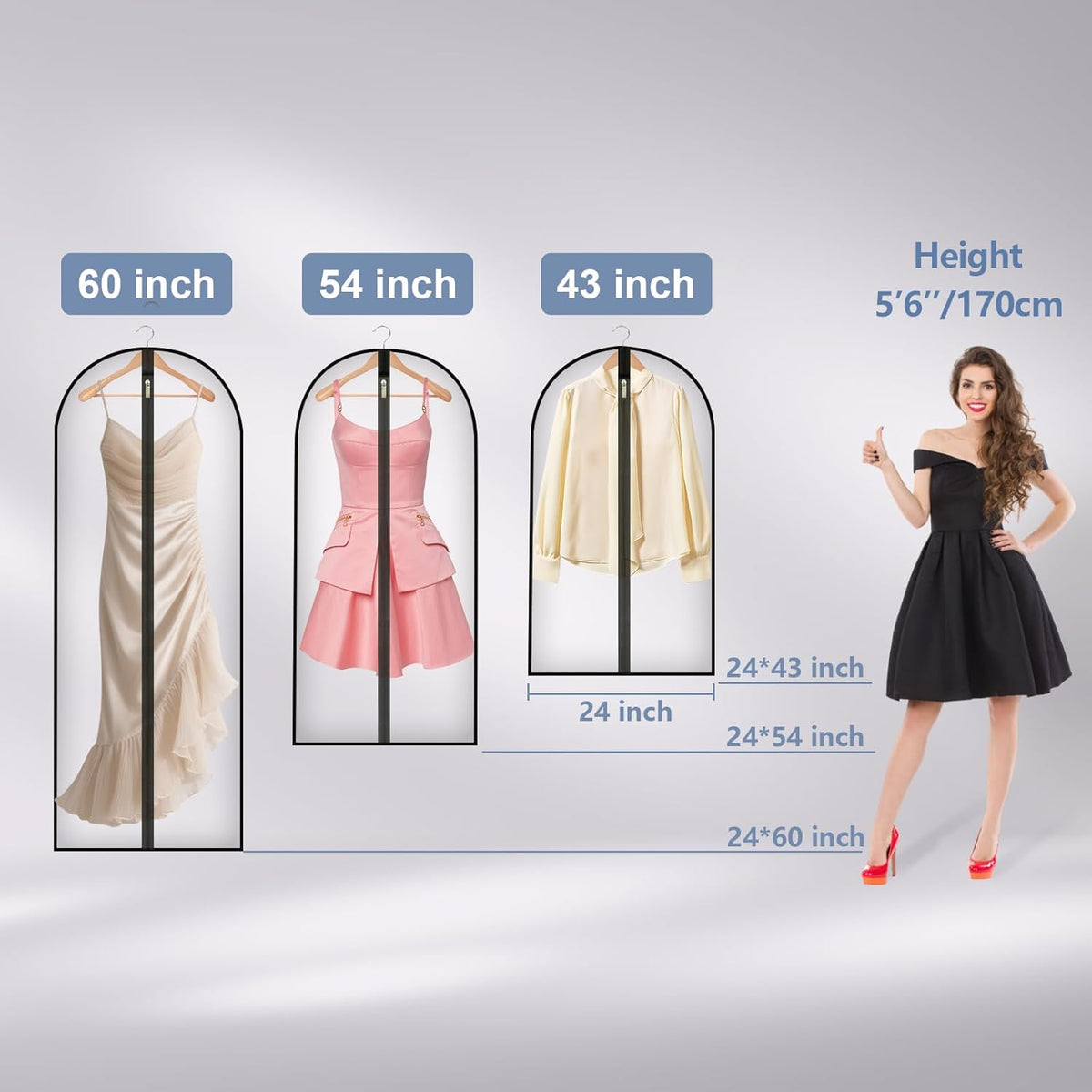 Long Garment Bag for Men, Foldable Coat Travel Bag with Shoe Pocket | Store winter coats, jackets and suits with a foldable garment bag featuring shoe storage for travel, closets and trips