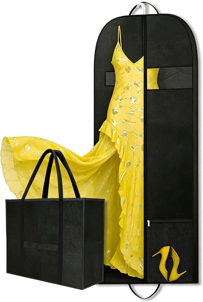 Long Garment Bag for Men, Foldable Coat Travel Bag with Shoe Pocket | Store winter coats, jackets and suits with a foldable garment bag featuring shoe storage for travel, closets and trips