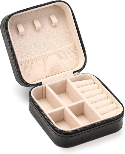 Travel Jewelry Case, Mini Portable Jewelry Travel Boxes, Small Jewelry Organizer for Rings, Earrings, Pendants, Watches, Necklaces, Lipsticks Organizer Storage Holder Case (Pink)
