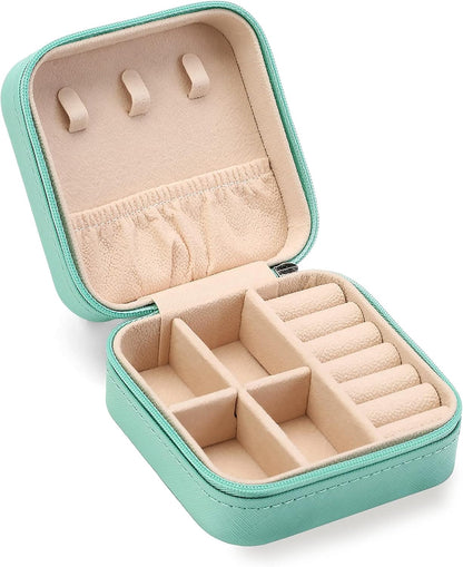 Travel Jewelry Case, Mini Portable Jewelry Travel Boxes, Small Jewelry Organizer for Rings, Earrings, Pendants, Watches, Necklaces, Lipsticks Organizer Storage Holder Case (Pink)