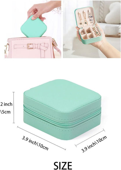 Travel Jewelry Case, Mini Portable Jewelry Travel Boxes, Small Jewelry Organizer for Rings, Earrings, Pendants, Watches, Necklaces, Lipsticks Organizer Storage Holder Case (Pink)