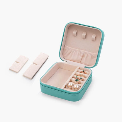 Travel Jewelry Case, Mini Portable Jewelry Travel Boxes, Small Jewelry Organizer for Rings, Earrings, Pendants, Watches, Necklaces, Lipsticks Organizer Storage Holder Case (Pink)
