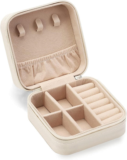 Travel Jewelry Case, Mini Portable Jewelry Travel Boxes, Small Jewelry Organizer for Rings, Earrings, Pendants, Watches, Necklaces, Lipsticks Organizer Storage Holder Case (Pink)