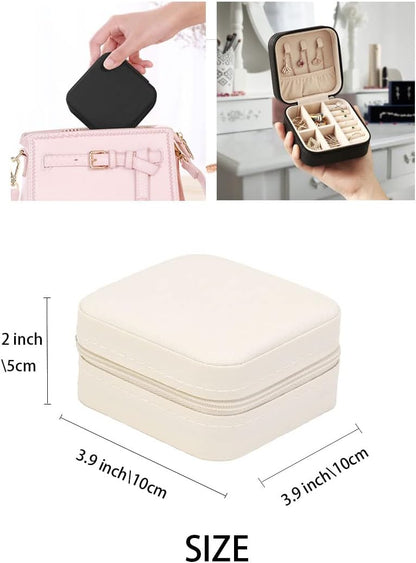 Travel Jewelry Case, Mini Portable Jewelry Travel Boxes, Small Jewelry Organizer for Rings, Earrings, Pendants, Watches, Necklaces, Lipsticks Organizer Storage Holder Case (Pink)