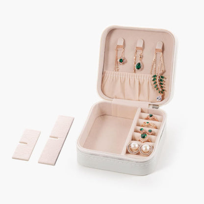 Travel Jewelry Case, Mini Portable Jewelry Travel Boxes, Small Jewelry Organizer for Rings, Earrings, Pendants, Watches, Necklaces, Lipsticks Organizer Storage Holder Case (Pink)