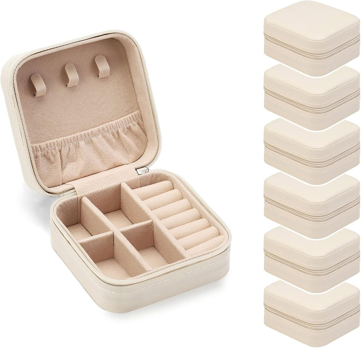 Travel Jewelry Case, Mini Portable Jewelry Travel Boxes, Small Jewelry Organizer for Rings, Earrings, Pendants, Watches, Necklaces, Lipsticks Organizer Storage Holder Case (Pink)