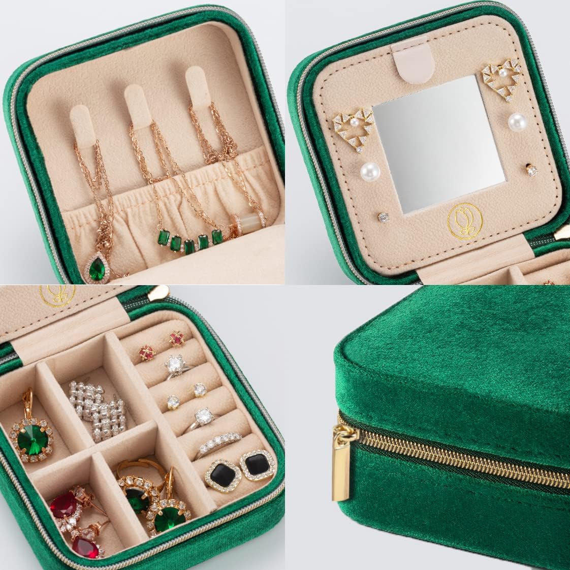 Travel Jewelry Case, Mini Portable Jewelry Travel Boxes, Small Jewelry Organizer for Rings, Earrings, Pendants, Watches, Necklaces, Lipsticks Organizer Storage Holder Case (Pink)