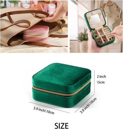 Travel Jewelry Case, Mini Portable Jewelry Travel Boxes, Small Jewelry Organizer for Rings, Earrings, Pendants, Watches, Necklaces, Lipsticks Organizer Storage Holder Case (Pink)