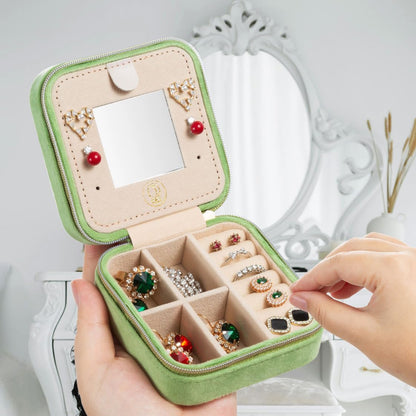 Travel Jewelry Case, Mini Portable Jewelry Travel Boxes, Small Jewelry Organizer for Rings, Earrings, Pendants, Watches, Necklaces, Lipsticks Organizer Storage Holder Case (Pink)
