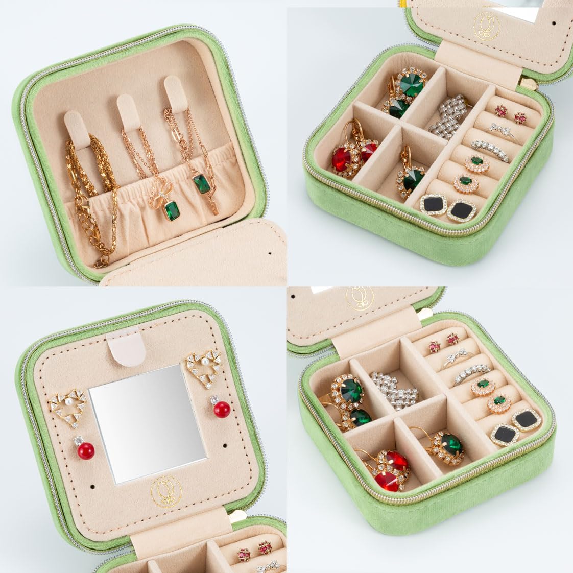 Travel Jewelry Case, Mini Portable Jewelry Travel Boxes, Small Jewelry Organizer for Rings, Earrings, Pendants, Watches, Necklaces, Lipsticks Organizer Storage Holder Case (Pink)