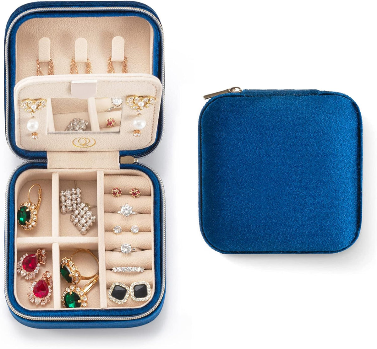 Travel Jewelry Case, Mini Portable Jewelry Travel Boxes, Small Jewelry Organizer for Rings, Earrings, Pendants, Watches, Necklaces, Lipsticks Organizer Storage Holder Case (Pink)