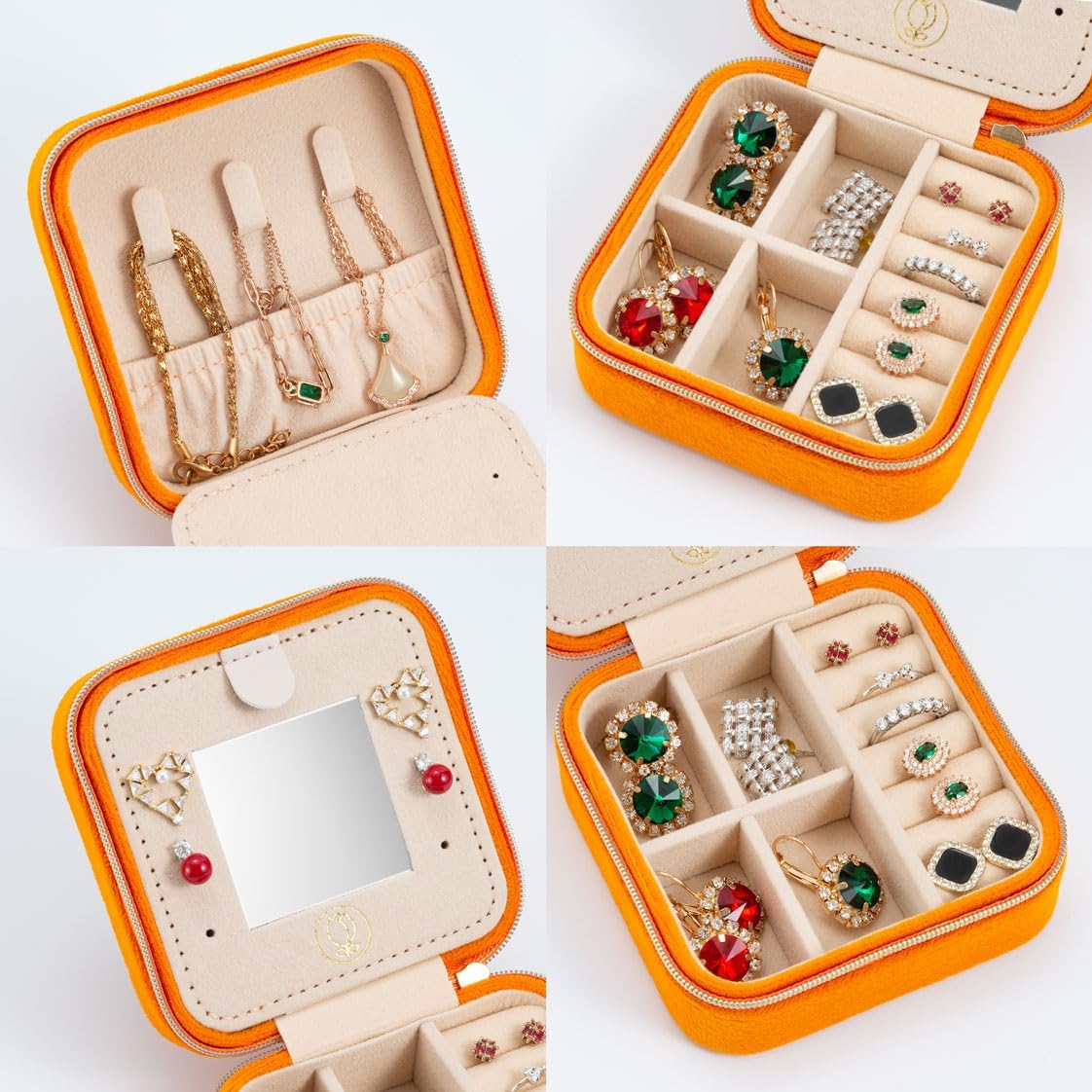 Travel Jewelry Case, Mini Portable Jewelry Travel Boxes, Small Jewelry Organizer for Rings, Earrings, Pendants, Watches, Necklaces, Lipsticks Organizer Storage Holder Case (Pink)