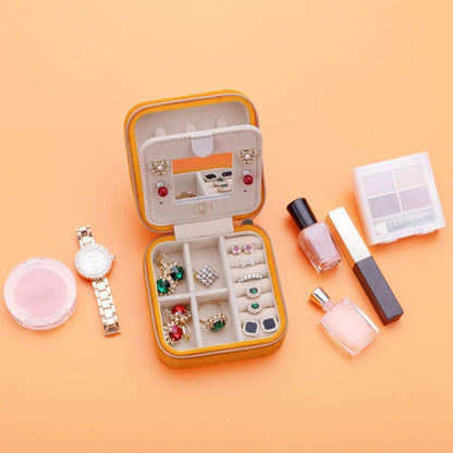 Travel Jewelry Case, Mini Portable Jewelry Travel Boxes, Small Jewelry Organizer for Rings, Earrings, Pendants, Watches, Necklaces, Lipsticks Organizer Storage Holder Case (Pink)