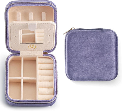 Travel Jewelry Case, Mini Portable Jewelry Travel Boxes, Small Jewelry Organizer for Rings, Earrings, Pendants, Watches, Necklaces, Lipsticks Organizer Storage Holder Case (Pink)
